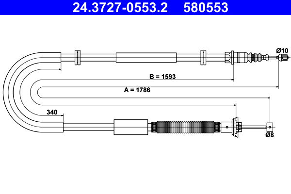 Handremkabel ATE 24.3727-0553.2