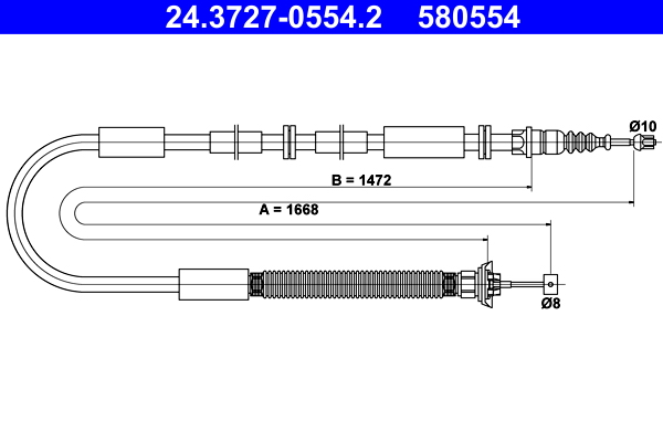 Handremkabel ATE 24.3727-0554.2