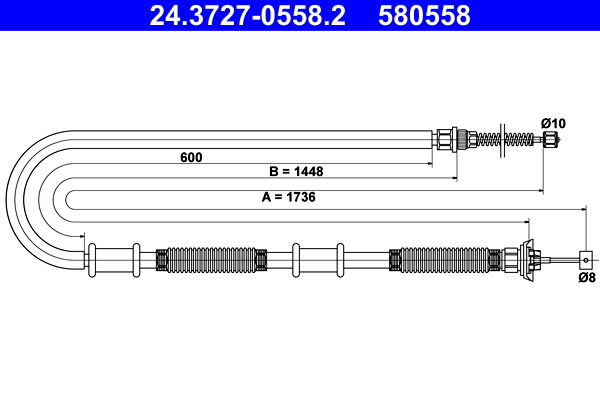 Handremkabel ATE 24.3727-0558.2