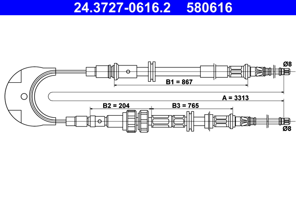 Handremkabel ATE 24.3727-0616.2