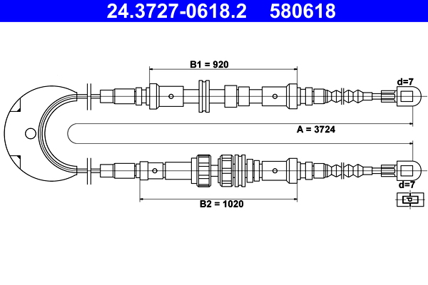 Handremkabel ATE 24.3727-0618.2