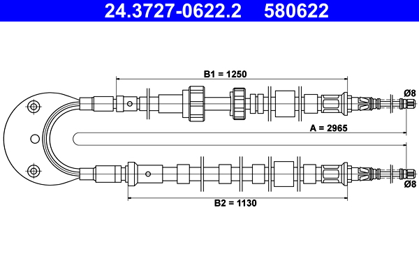 Handremkabel ATE 24.3727-0622.2