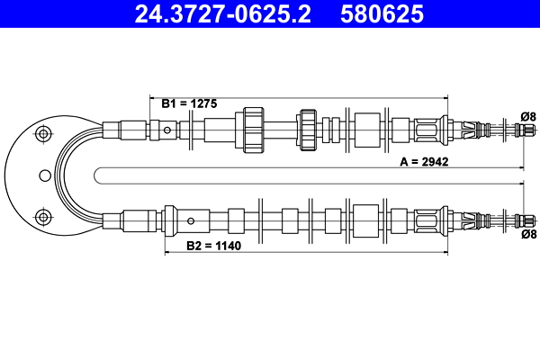 Handremkabel ATE 24.3727-0625.2