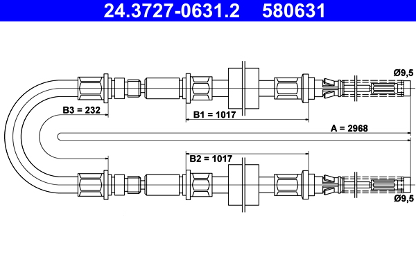 Handremkabel ATE 24.3727-0631.2