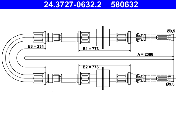 Handremkabel ATE 24.3727-0632.2