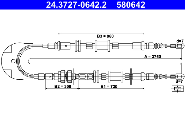 Handremkabel ATE 24.3727-0642.2