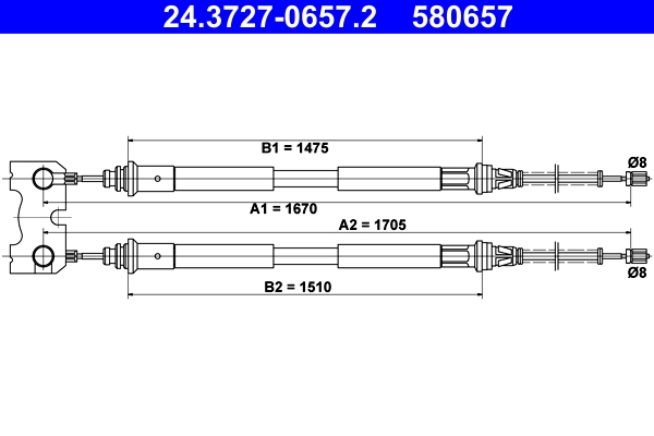 Handremkabel ATE 24.3727-0657.2