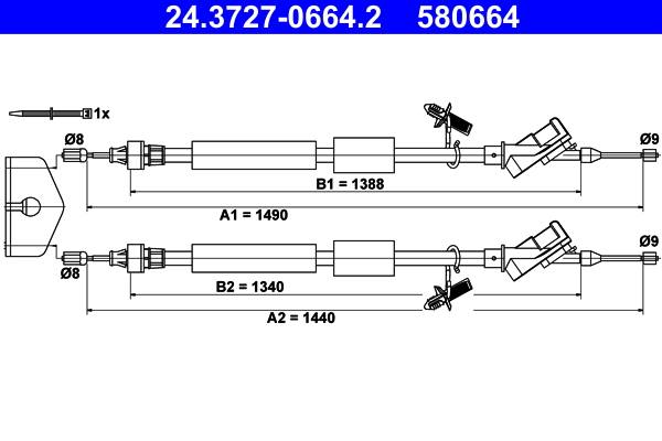 Handremkabel ATE 24.3727-0664.2