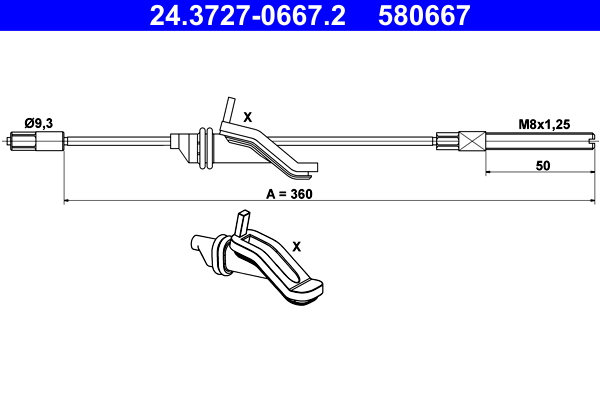 Handremkabel ATE 24.3727-0667.2