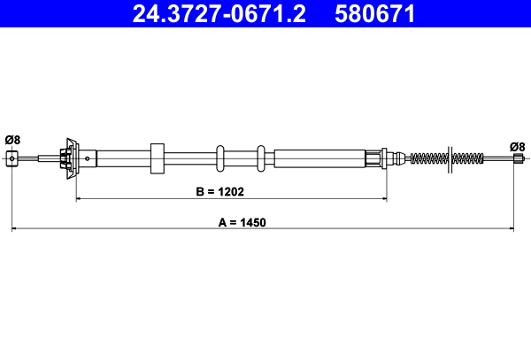 Handremkabel ATE 24.3727-0671.2