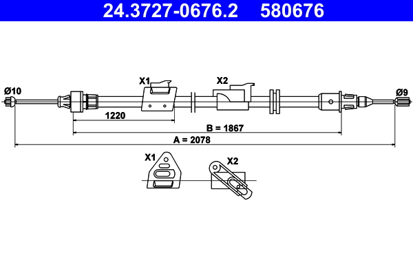 Handremkabel ATE 24.3727-0676.2