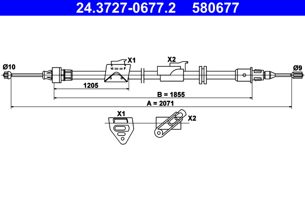 Handremkabel ATE 24.3727-0677.2