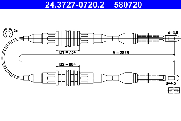 Handremkabel ATE 24.3727-0720.2