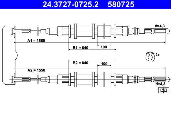 Handremkabel ATE 24.3727-0725.2