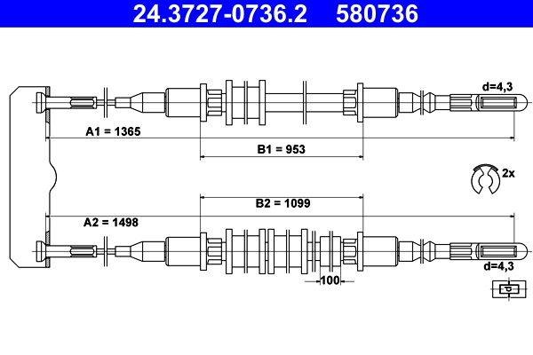 Handremkabel ATE 24.3727-0736.2