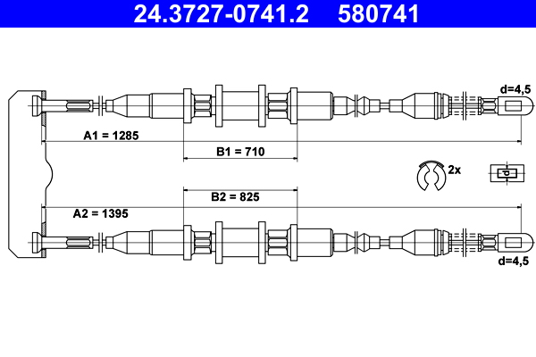 Handremkabel ATE 24.3727-0741.2