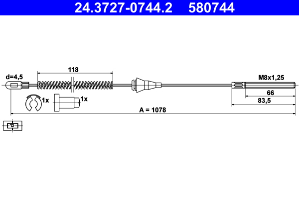 Handremkabel ATE 24.3727-0744.2