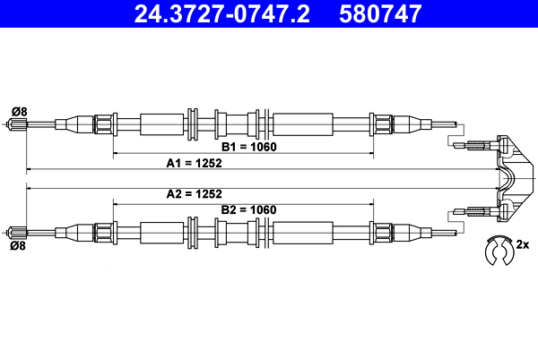 Handremkabel ATE 24.3727-0747.2