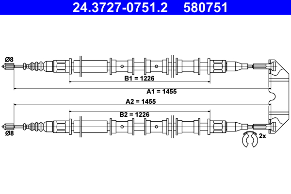 Handremkabel ATE 24.3727-0751.2