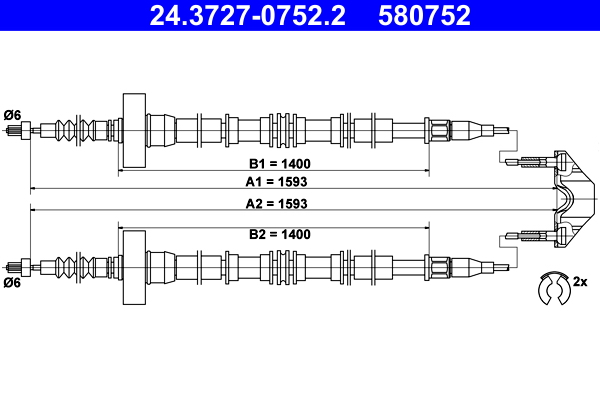 Handremkabel ATE 24.3727-0752.2