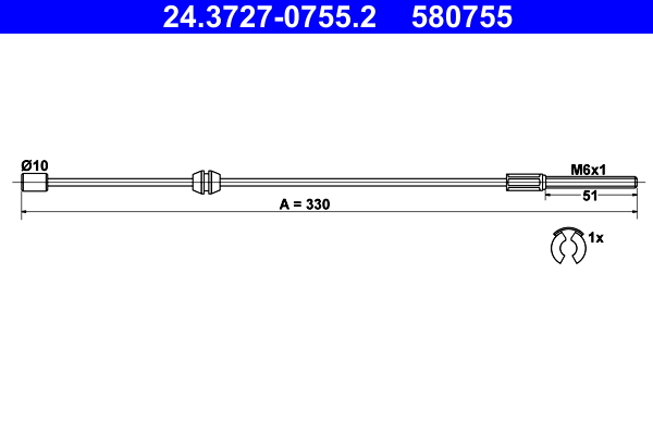 Handremkabel ATE 24.3727-0755.2