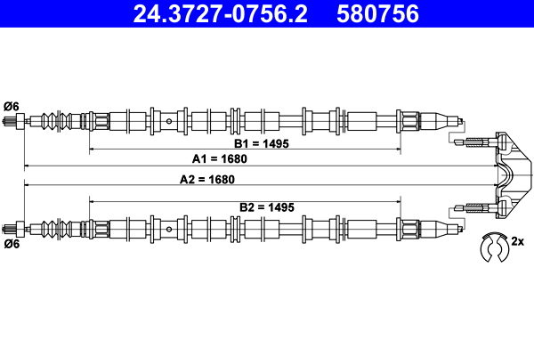 Handremkabel ATE 24.3727-0756.2