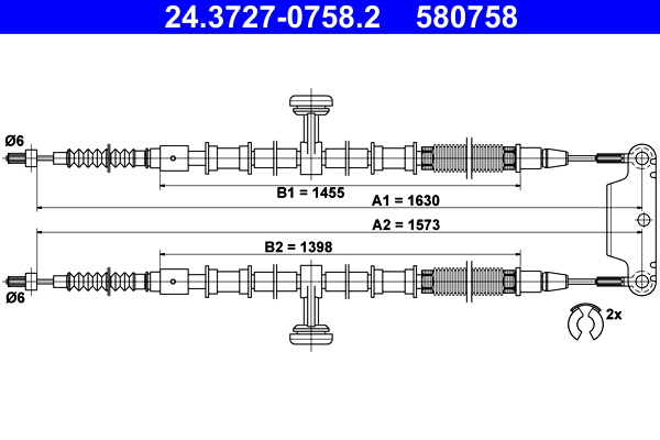 Handremkabel ATE 24.3727-0758.2