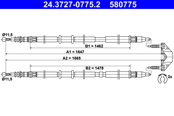 Handremkabel ATE 24.3727-0775.2