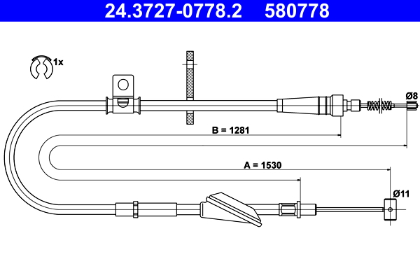 Handremkabel ATE 24.3727-0778.2