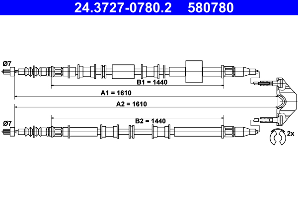 Handremkabel ATE 24.3727-0780.2