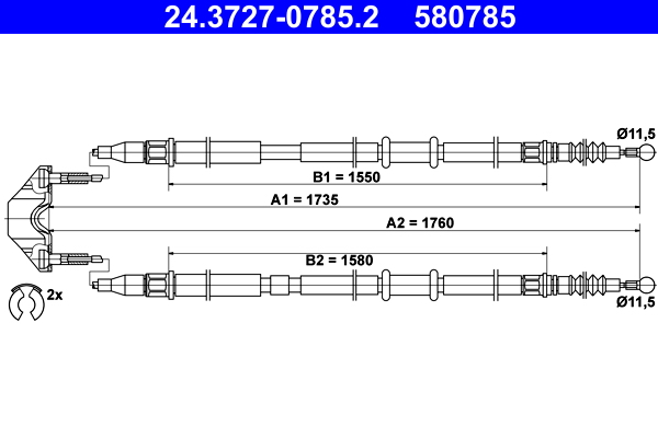 Handremkabel ATE 24.3727-0785.2