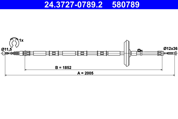 Handremkabel ATE 24.3727-0789.2