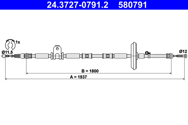 Handremkabel ATE 24.3727-0791.2