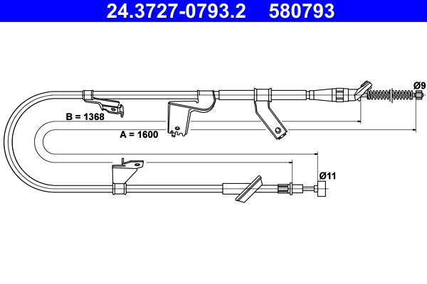 Handremkabel ATE 24.3727-0793.2