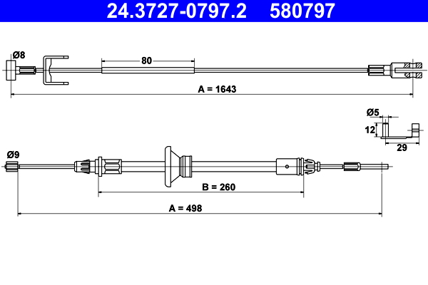 Handremkabel ATE 24.3727-0797.2