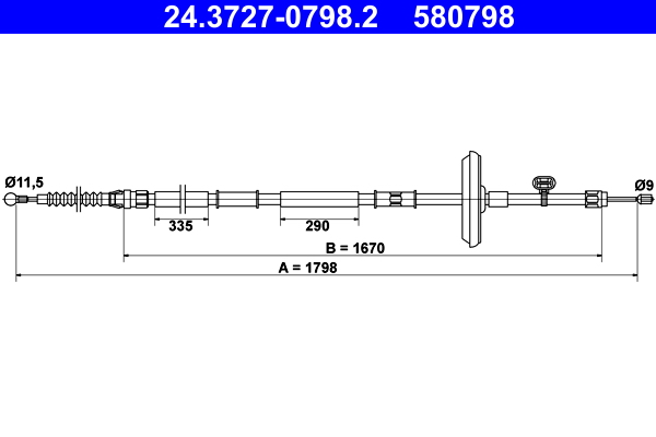 Handremkabel ATE 24.3727-0798.2