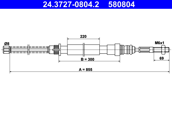 Handremkabel ATE 24.3727-0804.2