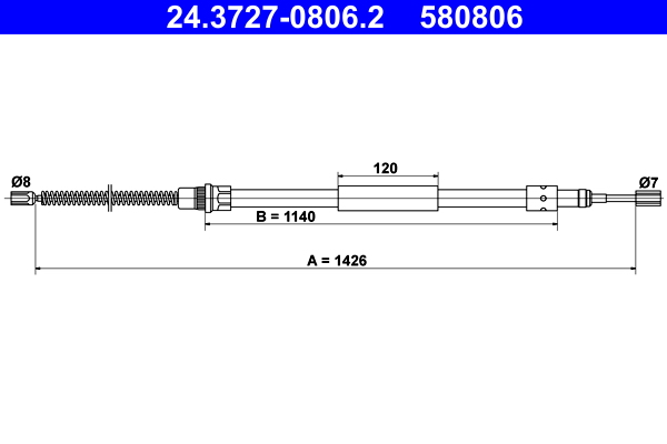 Handremkabel ATE 24.3727-0806.2