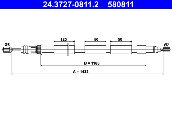 Handremkabel ATE 24.3727-0811.2