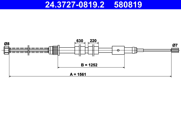 Handremkabel ATE 24.3727-0819.2