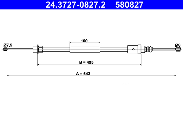 Handremkabel ATE 24.3727-0827.2