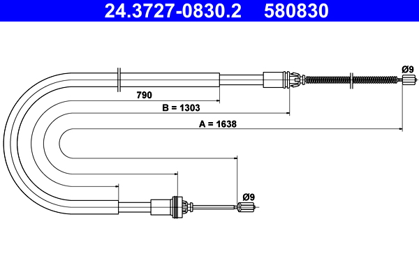 Handremkabel ATE 24.3727-0830.2