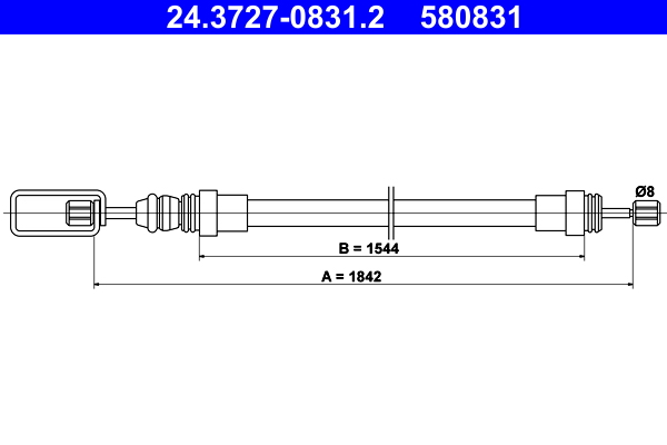 Handremkabel ATE 24.3727-0831.2