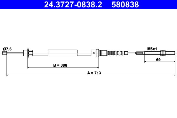 Handremkabel ATE 24.3727-0838.2