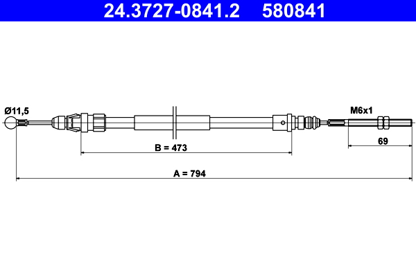 Handremkabel ATE 24.3727-0841.2