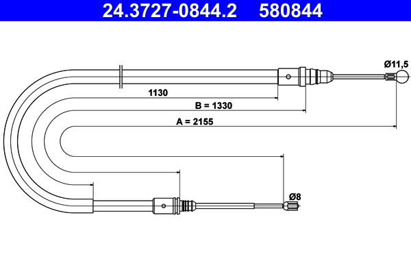 Handremkabel ATE 24.3727-0844.2