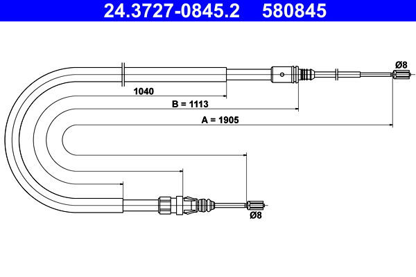 Handremkabel ATE 24.3727-0845.2