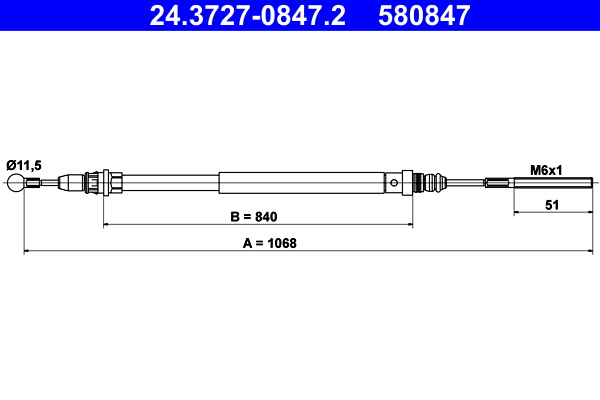 Handremkabel ATE 24.3727-0847.2