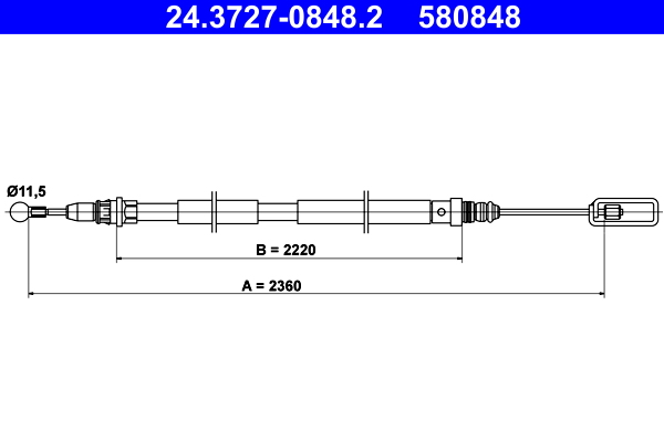 Handremkabel ATE 24.3727-0848.2