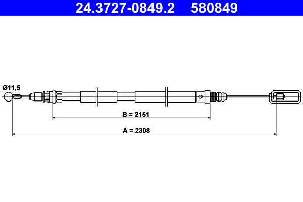 Handremkabel ATE 24.3727-0849.2